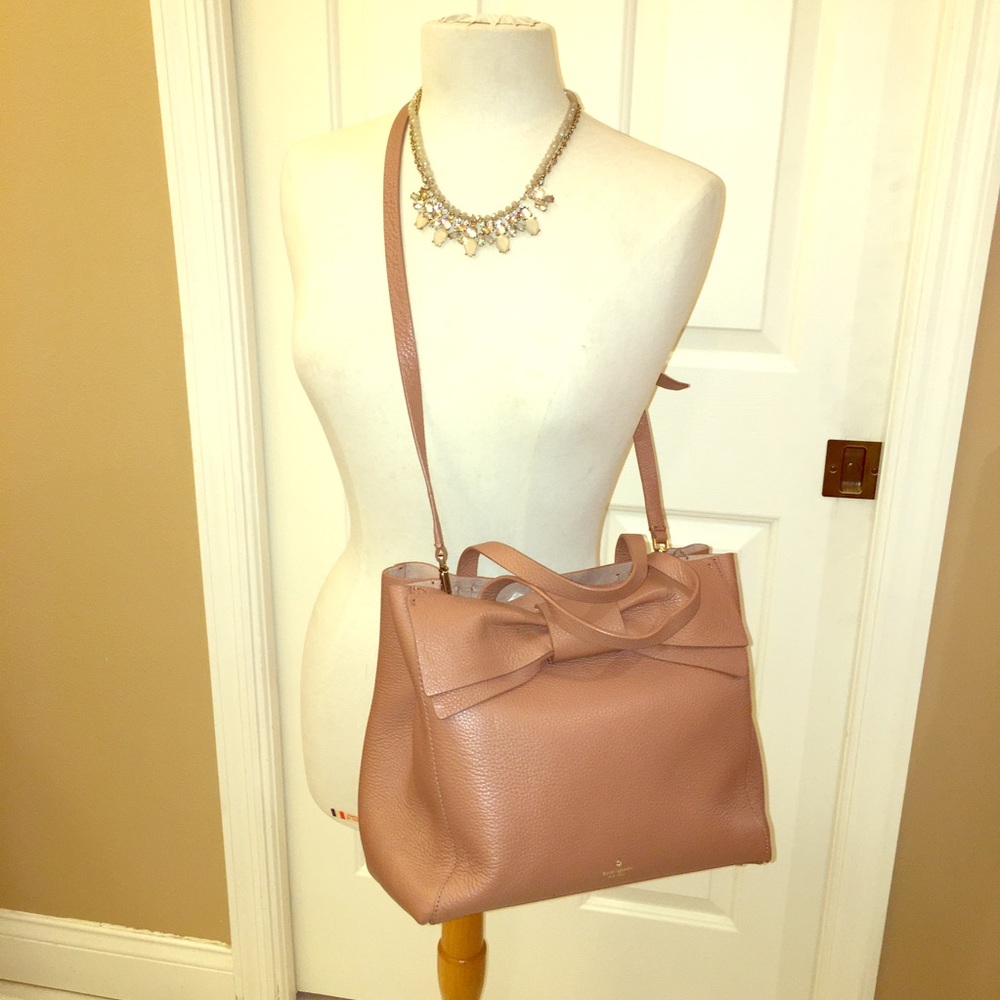 Pretty Kate Spade brigette olive drive crossbody bow bag, taupey-rose - Picture 2 of 7